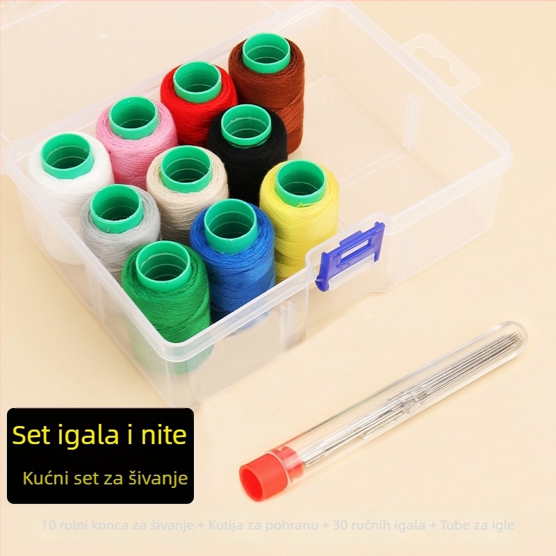 Set kružnih igala s kutijom konca – praktičan set za šivanje i popravke odjeće (tb-0828)