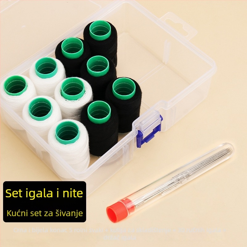 Set kružnih igala s kutijom konca – praktičan set za šivanje i popravke odjeće (tb-0828)