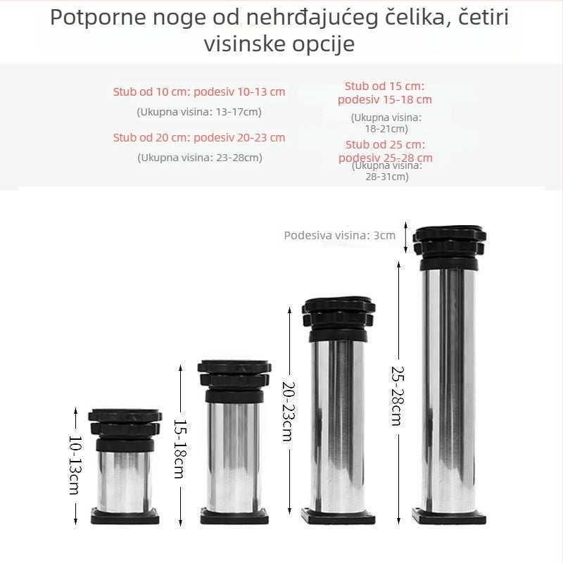 Univerzalna podloga za perilicu rublja s podesivom visinom i kompletom nosača vanjske jedinice klima uređaja (Nehrđajući čelik, Pomična, SKU 12345678)