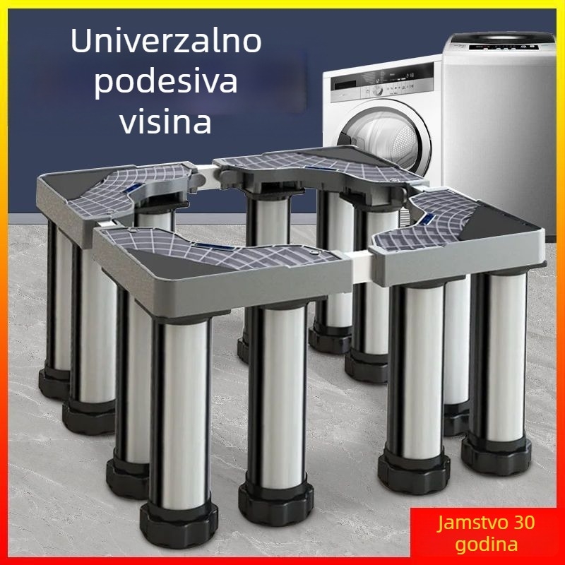 Univerzalna podloga za perilicu rublja s podesivom visinom i kompletom nosača vanjske jedinice klima uređaja (Nehrđajući čelik, Pomična, SKU 12345678)