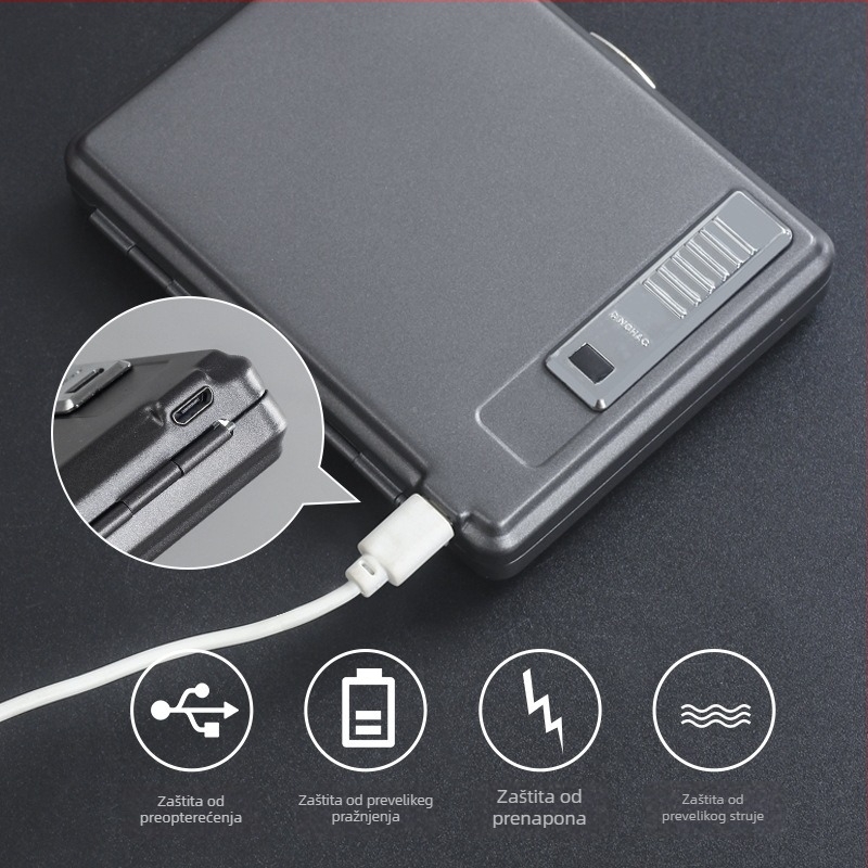 Metalna kutija za cigare s integriranim upaljačem – kapacitet 20 cigareta, tisak logotipa i mogućnost prilagodbe; Cool Crown