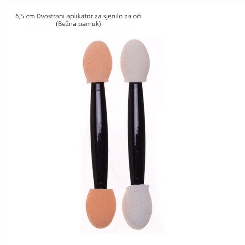 HEYI HY108 Jednokratna dvostruka četka za oči sa spužvom, kompaktna plastična ručka, podesiva duljina dlačica, ukupna duljina 4.5/7.5, paket u setu