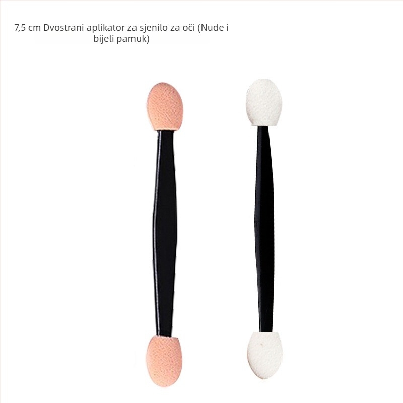 HEYI HY108 Jednokratna dvostruka četka za oči sa spužvom, kompaktna plastična ručka, podesiva duljina dlačica, ukupna duljina 4.5/7.5, paket u setu