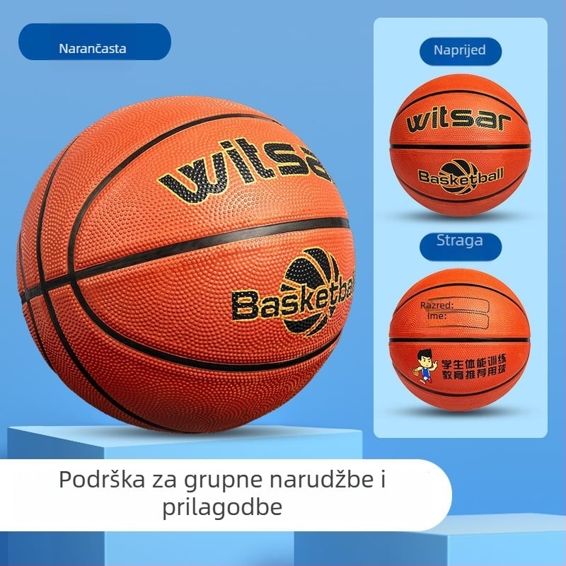 Dječja gumena košarkaška lopta s otisnutim logom, mogućnost prilagodbe, marka Witsar, za vježbanje košarke, nacionalni standard