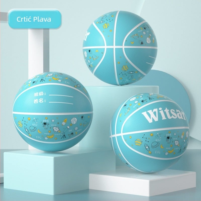 Dječja gumena košarkaška lopta s otisnutim logom, mogućnost prilagodbe, marka Witsar, za vježbanje košarke, nacionalni standard