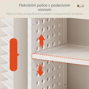 Desktop knjižnica s višeslojnim dizajnom i prilagodljivim pregradama, stolni organizator s pločom s rupicama za organizaciju, model 0010