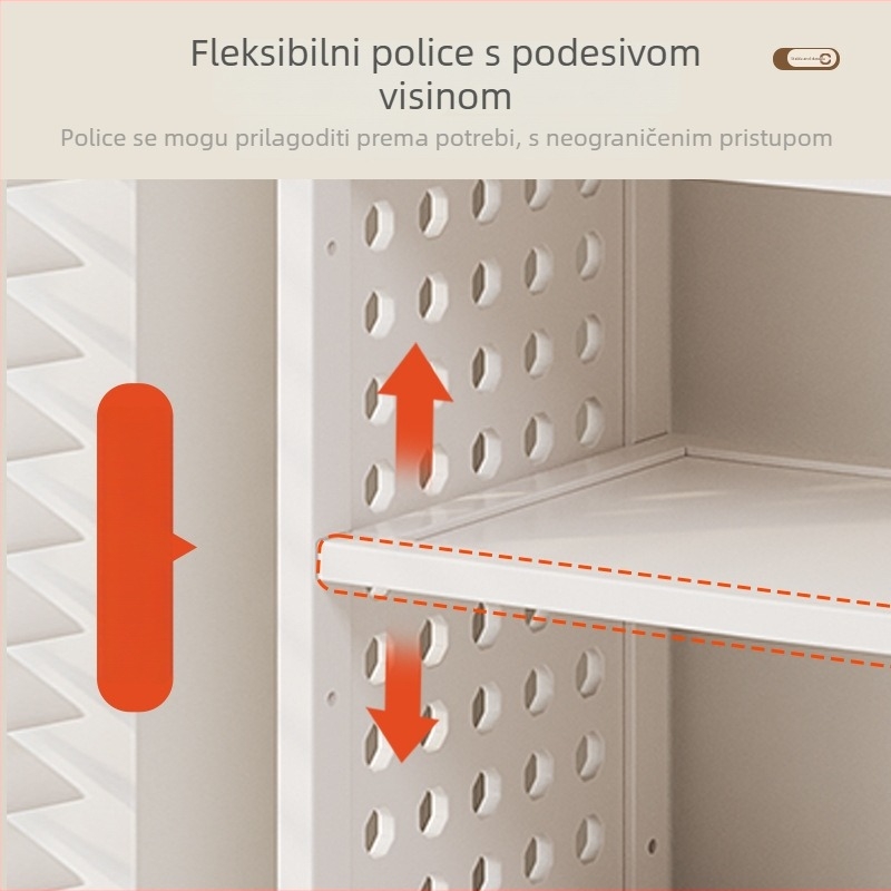 Desktop knjižnica s višeslojnim dizajnom i prilagodljivim pregradama, stolni organizator s pločom s rupicama za organizaciju, model 0010