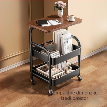 Mali metalni kolica za skladištenje – moderni minimalistički stil, višenamjensko, pogodno za kupaonicu