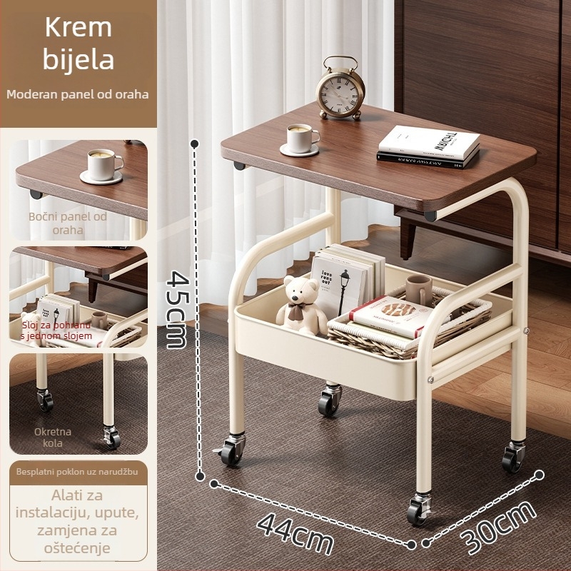 Mali metalni kolica za skladištenje – moderni minimalistički stil, višenamjensko, pogodno za kupaonicu