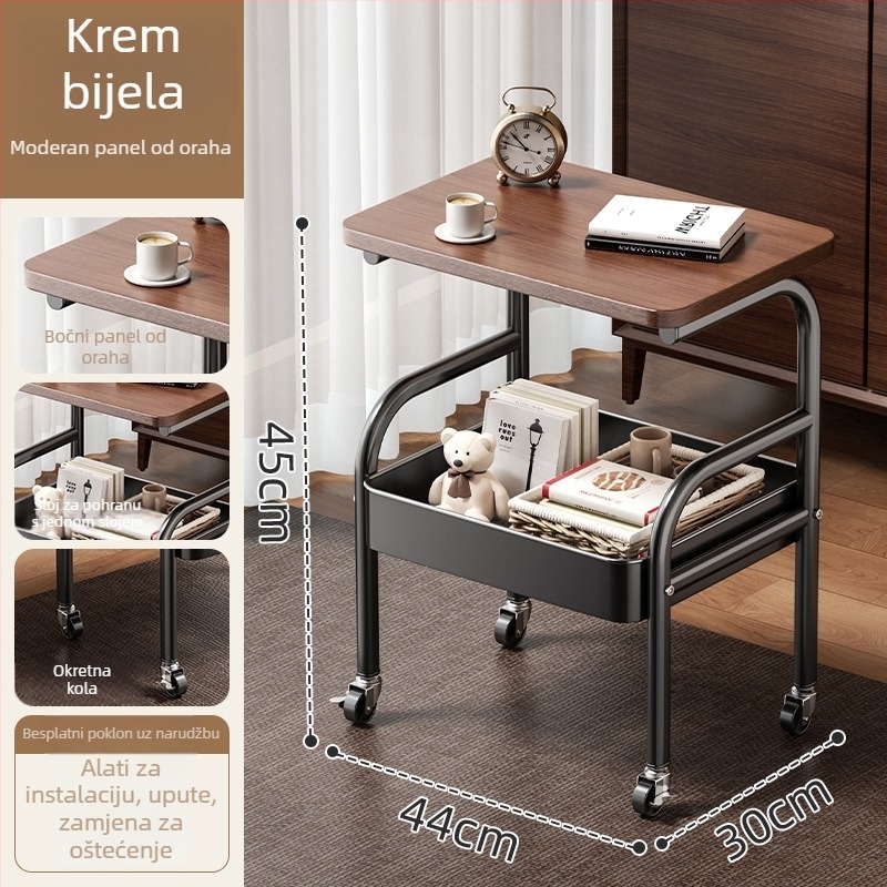 Mali metalni kolica za skladištenje – moderni minimalistički stil, višenamjensko, pogodno za kupaonicu