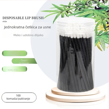 Šminkarska četkica s nylon vlaknima, cilindričnog dizajna, plastična drška, prenosna, set od 100 kom.