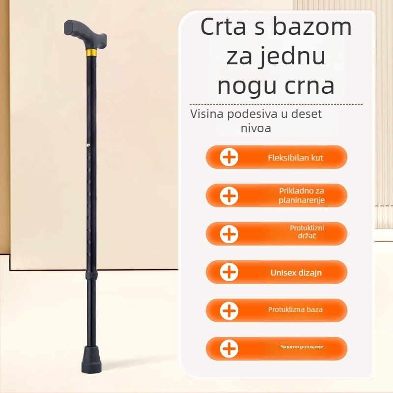 Planinski štap od aluminijske legure, varijante: jednonoga, tronožna ili četveronožna