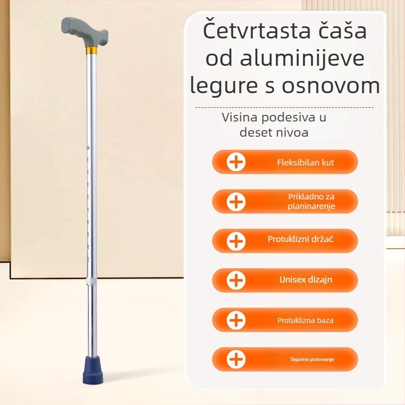 Planinski štap od aluminijske legure, varijante: jednonoga, tronožna ili četveronožna