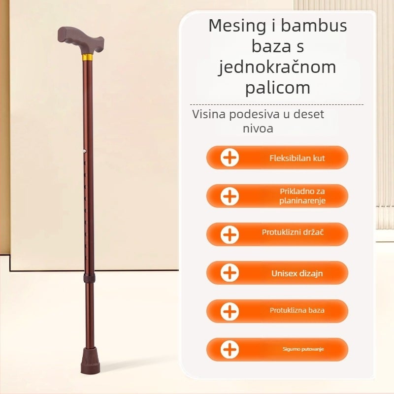 Planinski štap od aluminijske legure, varijante: jednonoga, tronožna ili četveronožna