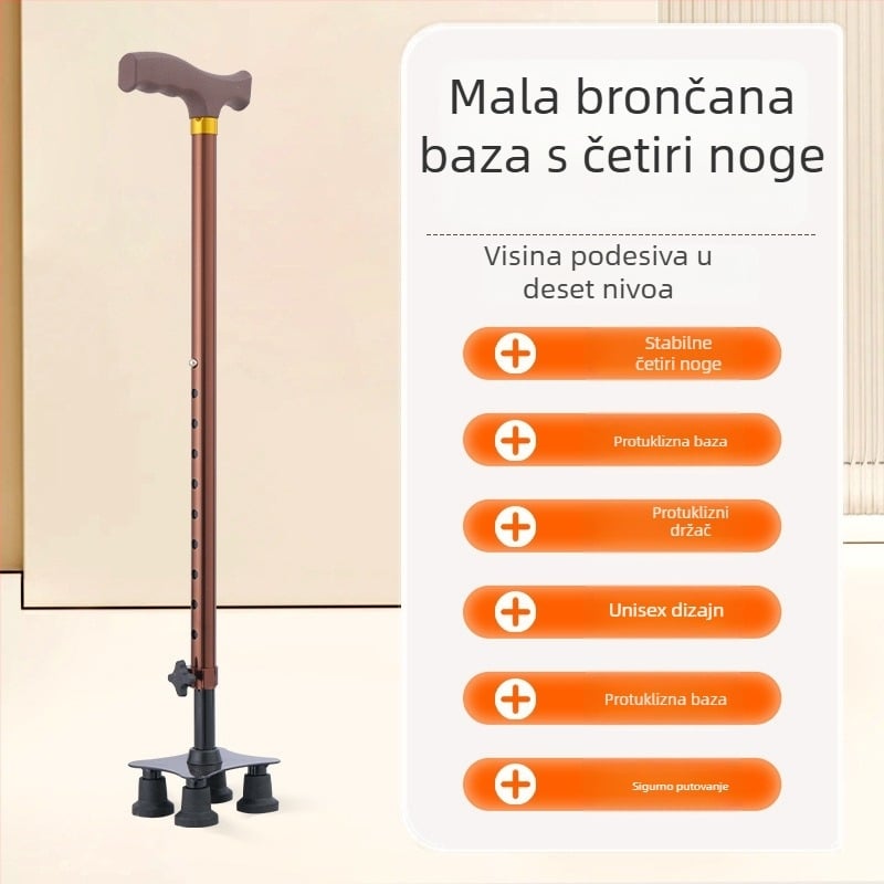 Planinski štap od aluminijske legure, varijante: jednonoga, tronožna ili četveronožna