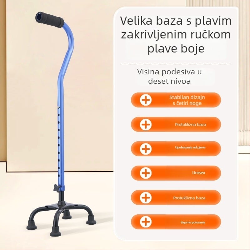 Planinski štap od aluminijske legure, varijante: jednonoga, tronožna ili četveronožna