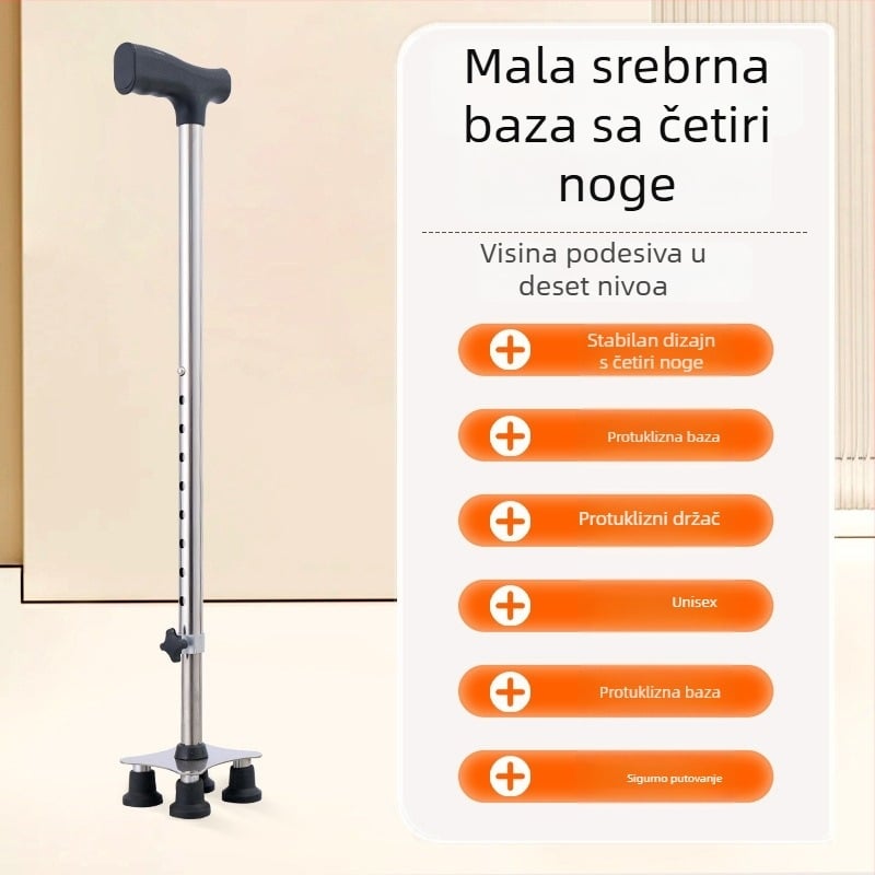 Planinski štap od aluminijske legure, varijante: jednonoga, tronožna ili četveronožna