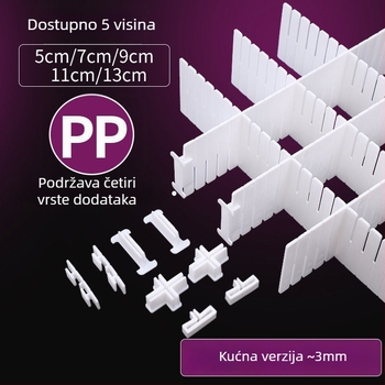 Dijelnik ladice, zadebljani, jednostavnog modernog stila, postavljen na pod, organizator s 1 slojem