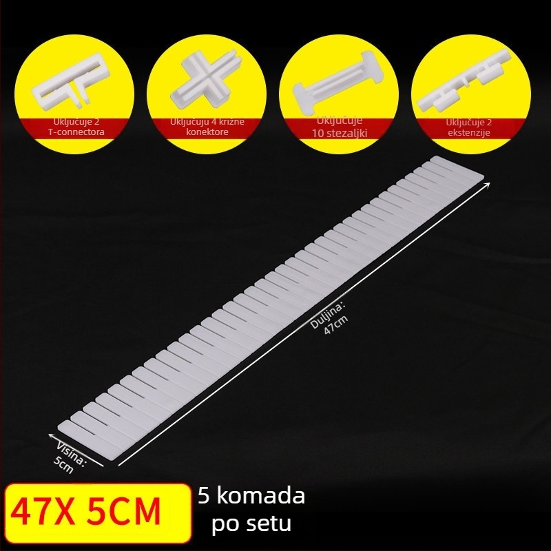 Dijelnik ladice, zadebljani, jednostavnog modernog stila, postavljen na pod, organizator s 1 slojem