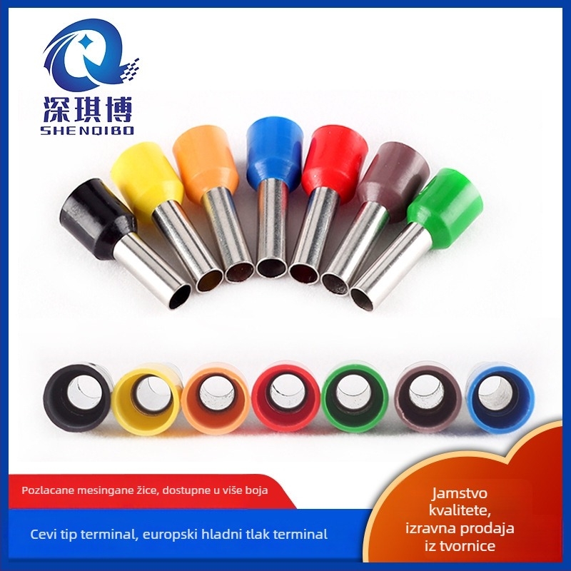 Shen Qibo cijevni terminal E0508 VE1008 E1508, PVC izoliran, za električare
