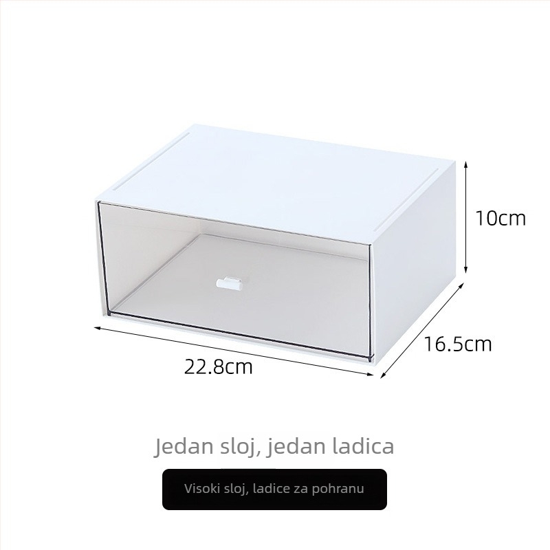 Kutija za pohranu na radnom stolu s 1/2/3 odjeljaka, PS plastika, 1 L kapacitet, sklopiva s poklopcem