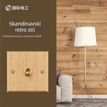 Panel za zidni prekidač i utičnicu tipa 86, od masivnog drva, brončana poluga, 10A/220V, 3C certificirano