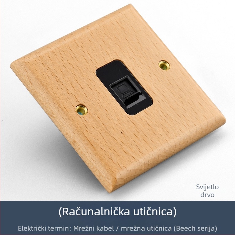 Panel za zidni prekidač i utičnicu tipa 86, od masivnog drva, brončana poluga, 10A/220V, 3C certificirano