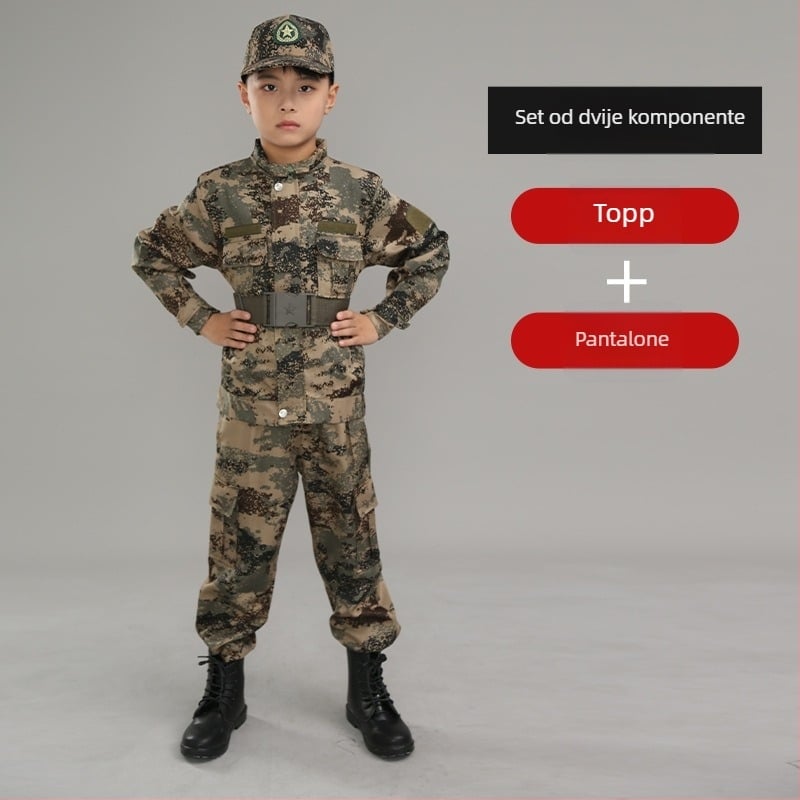 Trening uniforma s kamuflažom, vodootporna, mješavina vlakana; za djecu, unisex, proljeće-ljeto-jesen