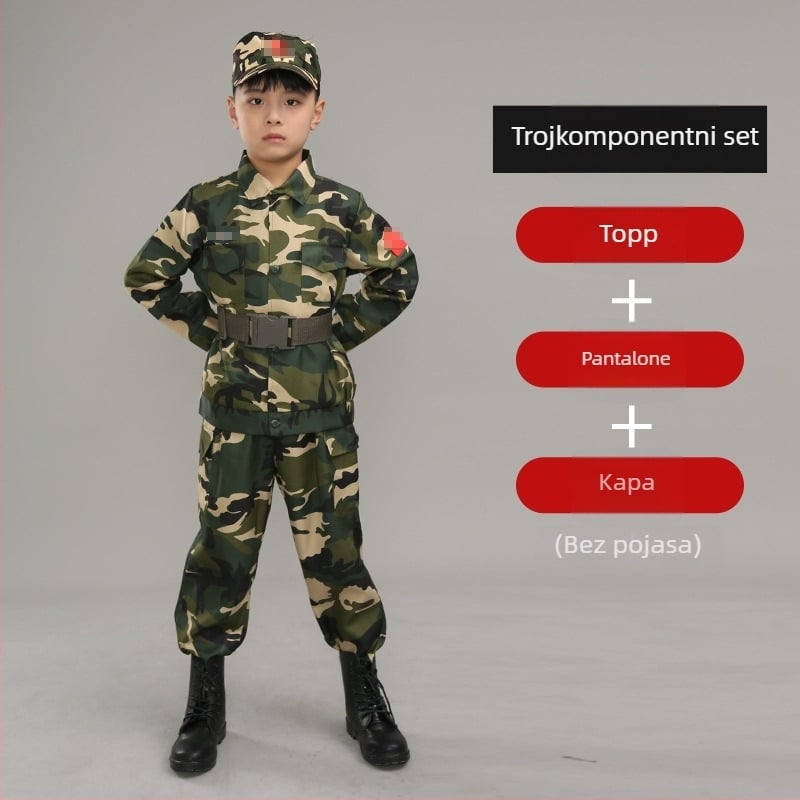 Trening uniforma s kamuflažom, vodootporna, mješavina vlakana; za djecu, unisex, proljeće-ljeto-jesen