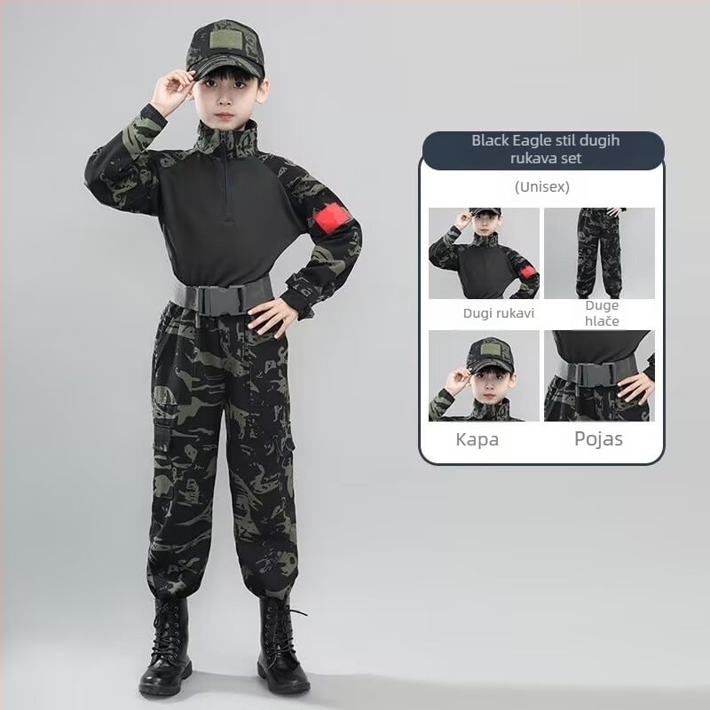 Trening uniforma s kamuflažom, vodootporna, mješavina vlakana; za djecu, unisex, proljeće-ljeto-jesen