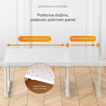 Plastični organizator garderobe s 7 slojeva i pregradama za odjeću i cipele, stolna montaža