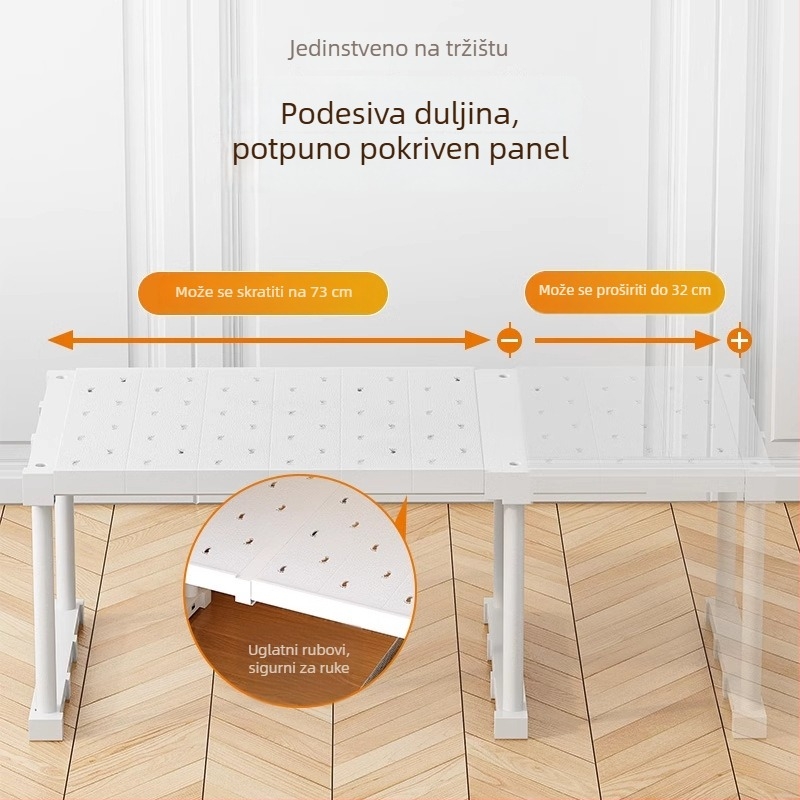 Plastični organizator garderobe s 7 slojeva i pregradama za odjeću i cipele, stolna montaža