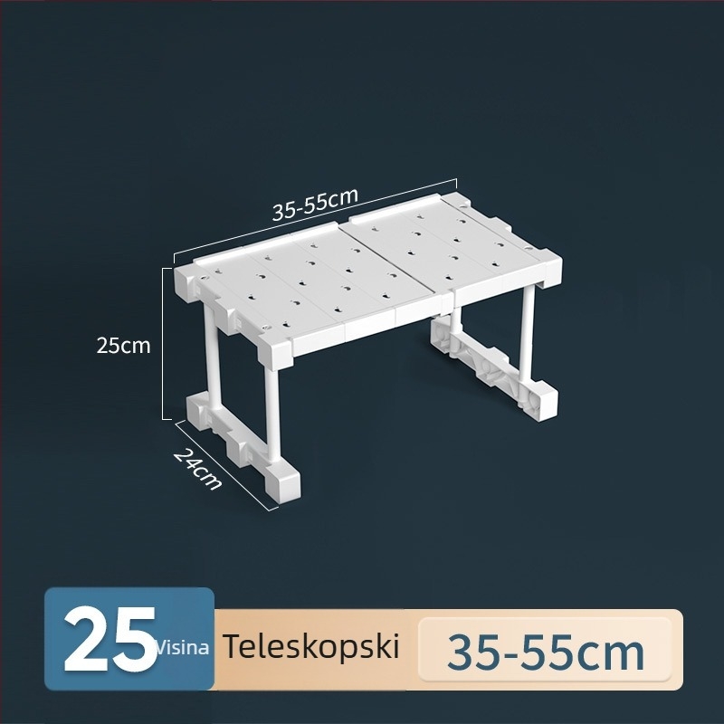Plastični organizator garderobe s 7 slojeva i pregradama za odjeću i cipele, stolna montaža