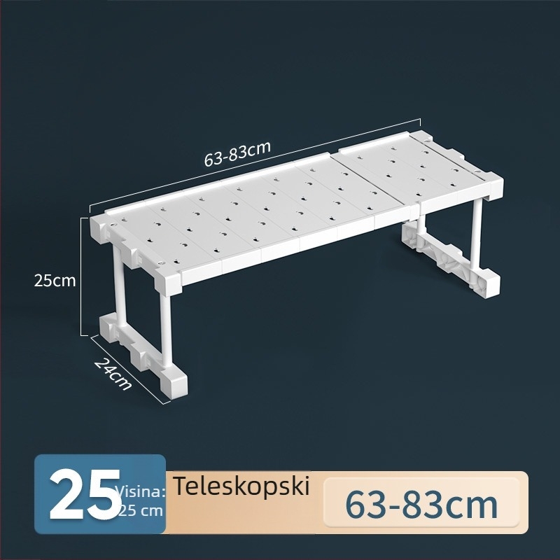 Plastični organizator garderobe s 7 slojeva i pregradama za odjeću i cipele, stolna montaža