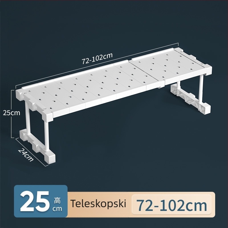 Plastični organizator garderobe s 7 slojeva i pregradama za odjeću i cipele, stolna montaža