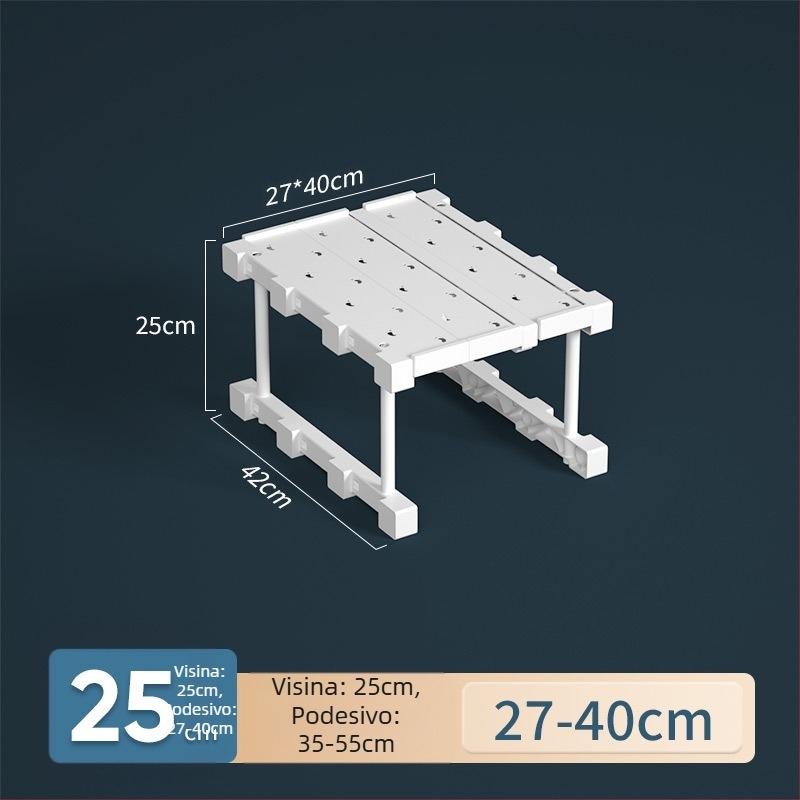 Plastični organizator garderobe s 7 slojeva i pregradama za odjeću i cipele, stolna montaža