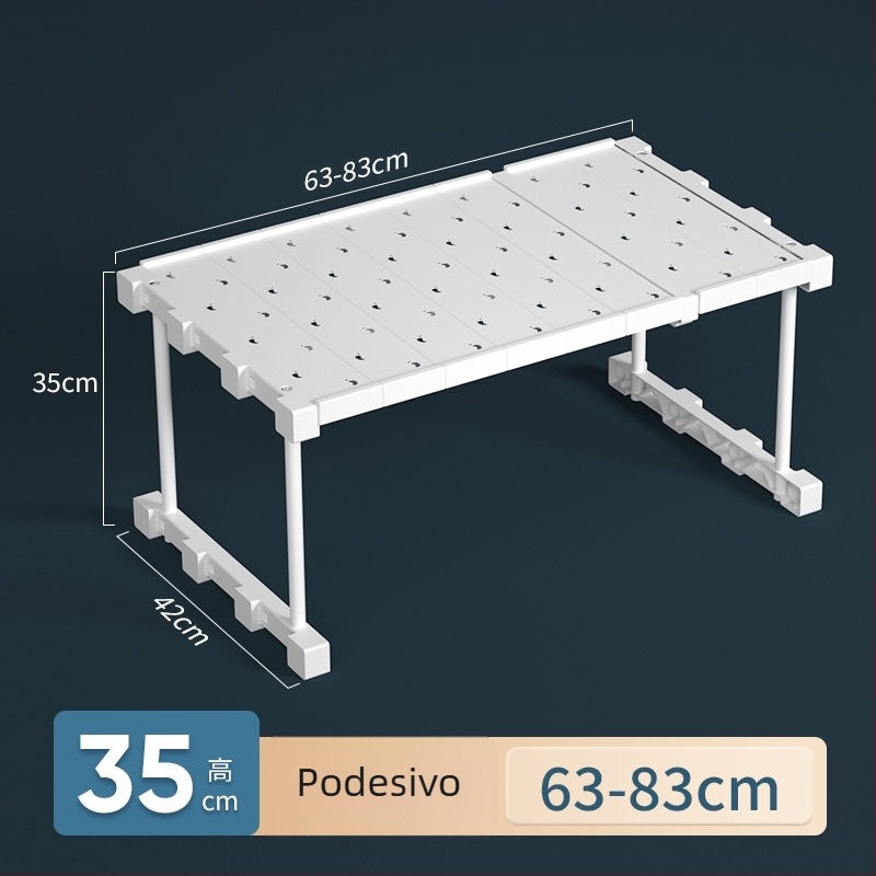 Plastični organizator garderobe s 7 slojeva i pregradama za odjeću i cipele, stolna montaža