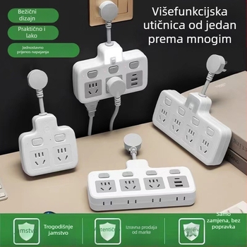 Hongting produžni blok s kabelom, 10A, 220-250V, 2500W, PVC kućište, utičnica