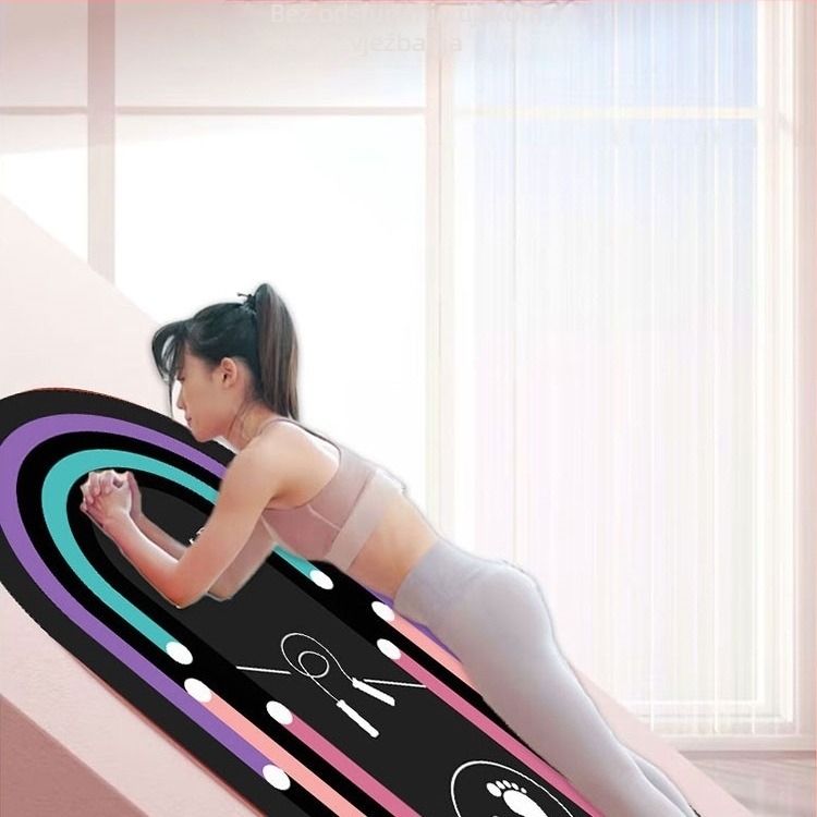 Joga prostirka s geometrijskim uzorkom, otporna na udarce, protuklizna, zvučno izolirana; materijal: svila