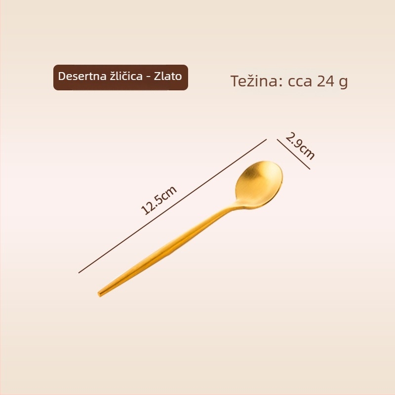 Thread Rabbit Set noževa, viljuški i žlica od 304 nehrđajućeg čelika — ogledni polir, jednofarbni dizajn, moderan minimalistički stil