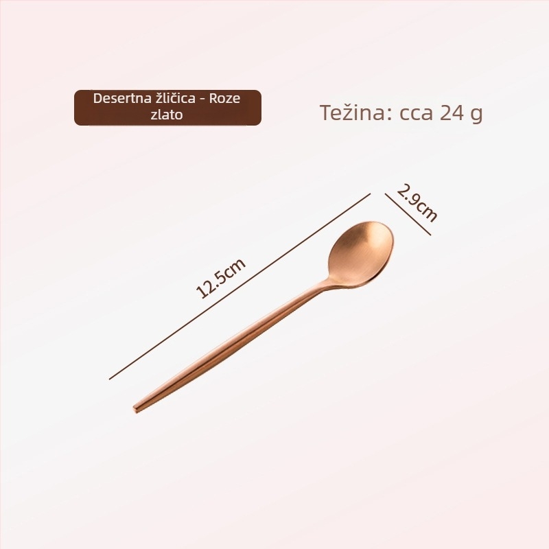 Thread Rabbit Set noževa, viljuški i žlica od 304 nehrđajućeg čelika — ogledni polir, jednofarbni dizajn, moderan minimalistički stil