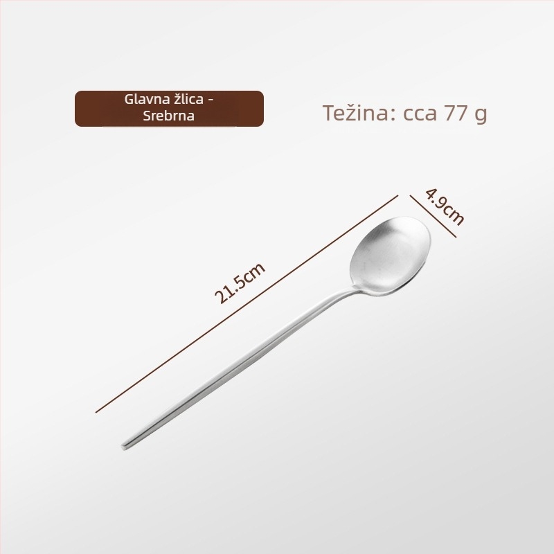 Thread Rabbit Set noževa, viljuški i žlica od 304 nehrđajućeg čelika — ogledni polir, jednofarbni dizajn, moderan minimalistički stil