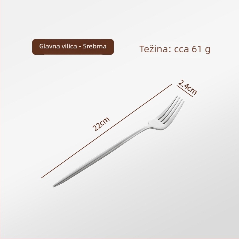 Thread Rabbit Set noževa, viljuški i žlica od 304 nehrđajućeg čelika — ogledni polir, jednofarbni dizajn, moderan minimalistički stil