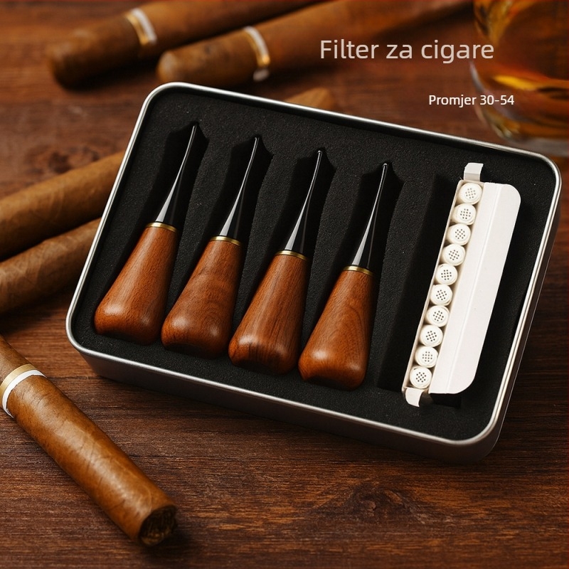 Aksesoar za cigarske filtar usta, prijenosni set tipa petlje, 30–54 prstena, ružino drvo, MUXIANG
