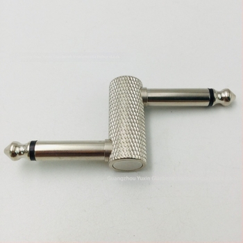 Audio adapter 6,35 mm stereo, niklirano metalno kućište, model YX0296A, dvostruki priključak, za glazbene instrumente