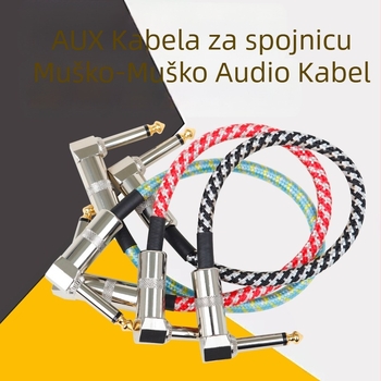 GT-68 gitar kabel, pleteni, 3-komplet, za električnu gitaru i bas, konstrukcija od najlona/PU/bakra