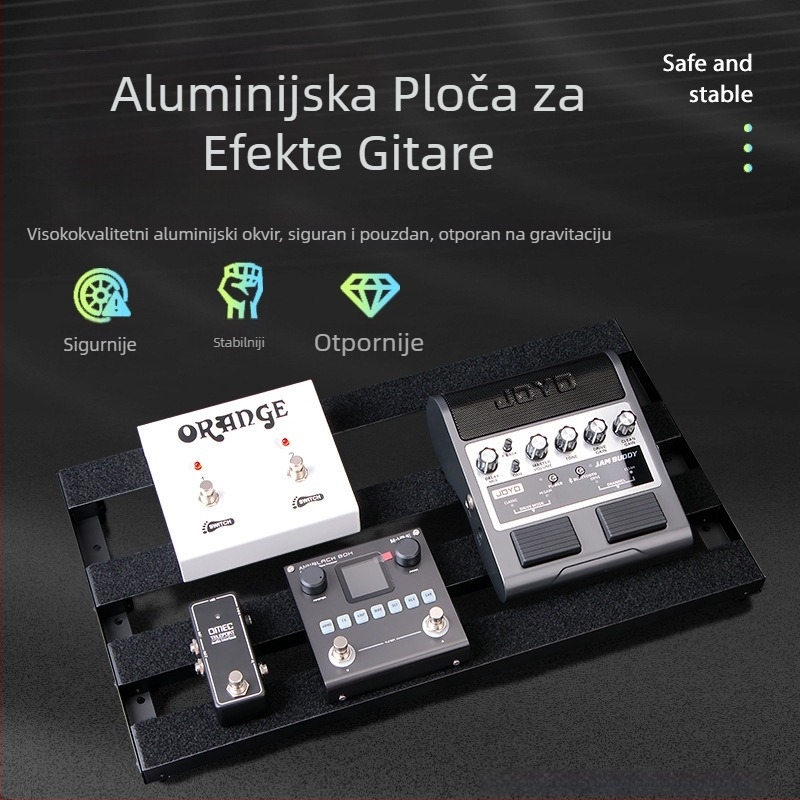 Ploča za efekte pedala – M-VAVE, cinkova legura, model: Effect Pedal Board, prijenosni stalak za pedale gitare