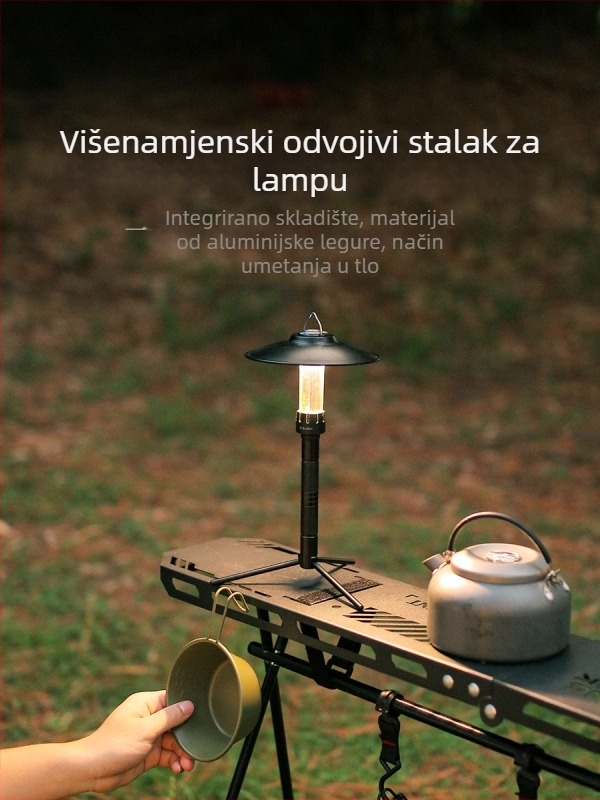 ISE MOUNT Vanjski aluminijski držač lampe s odvojivim trojnožnim nosačem – za stolnu i podnu upotrebu