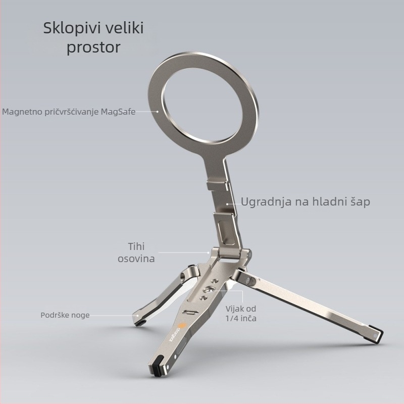 Worker zzw438 MagSafe nosač za telefon iznad, sklopivi trokutasti držač, plastični, prilagodljiv