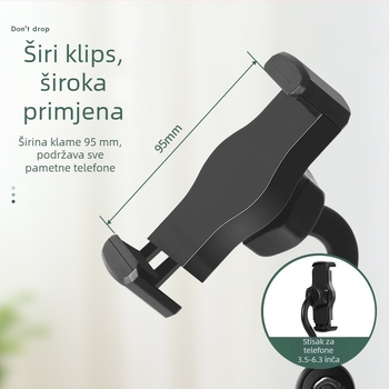 Stolni držač za telefon s nosačem za tablet, Bluetooth selfie, teleskopka prilagodba, plast — Fan Ling